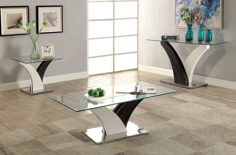 Furniture of America - Sloane Sofa Table in White/Dark Gray/Chrome - CM4244S-TABLE View 2