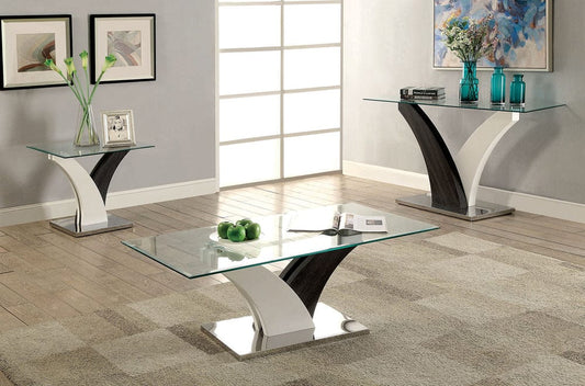 Furniture of America - Sloane Sofa Table in White/Dark Gray/Chrome - CM4244S-TABLE View 2