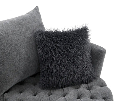 Furniture of America - Sofi - Swivel Chair, Button Tufted, Light Gray - Dark Gray - FM-AC6000DG-SW view 6
