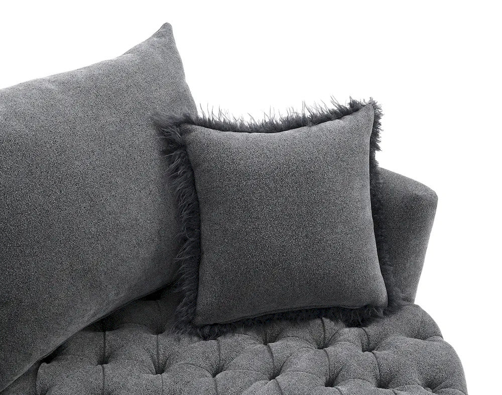 Furniture of America - Sofi - Swivel Chair, Button Tufted, Light Gray - Dark Gray - FM-AC6000DG-SW view 7
