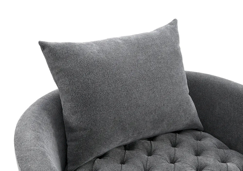 Furniture of America - Sofi - Swivel Chair, Button Tufted, Light Gray - Dark Gray - FM-AC6000DG-SW view 8
