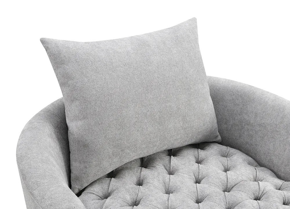 Furniture of America - Sofi - Swivel Chair, Button Tufted, Light Gray - Light Gray - FM-AC6000LG-SW view 8