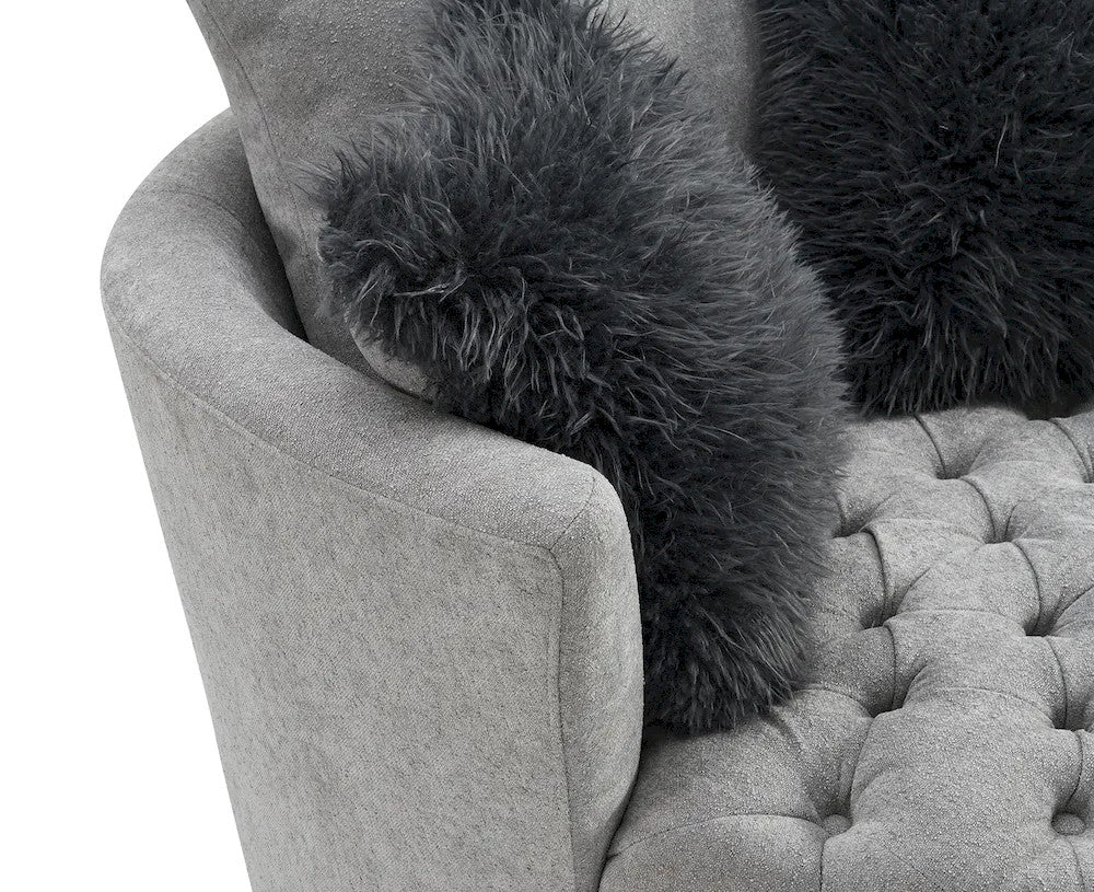 Furniture of America - Sofi - Swivel Chair, Button Tufted, Light Gray - Light Gray - FM-AC6000LG-SW view 9