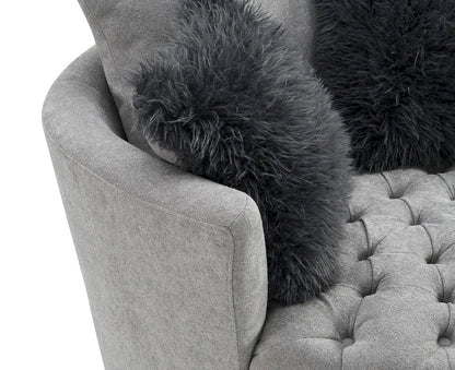 Furniture of America - Sofi - Swivel Chair, Button Tufted, Light Gray - Light Gray - FM-AC6000LG-SW view 9