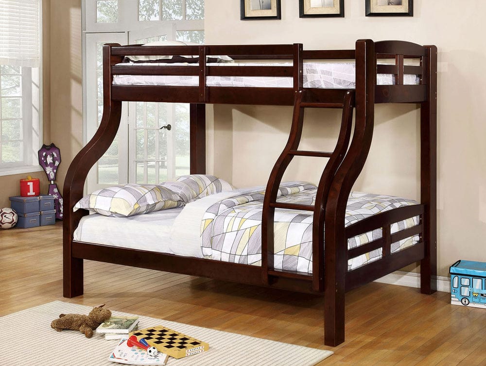Furniture of America - Solpine Twin/Full Bunk Bed in Espresso - CM-BK618EX-BED View 1