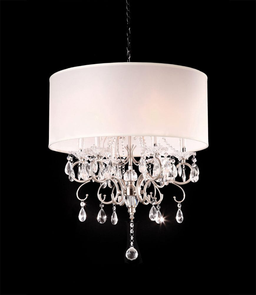 Furniture of America - Sophy Ceiling Lamp in White/Chrome - L95109H View 1