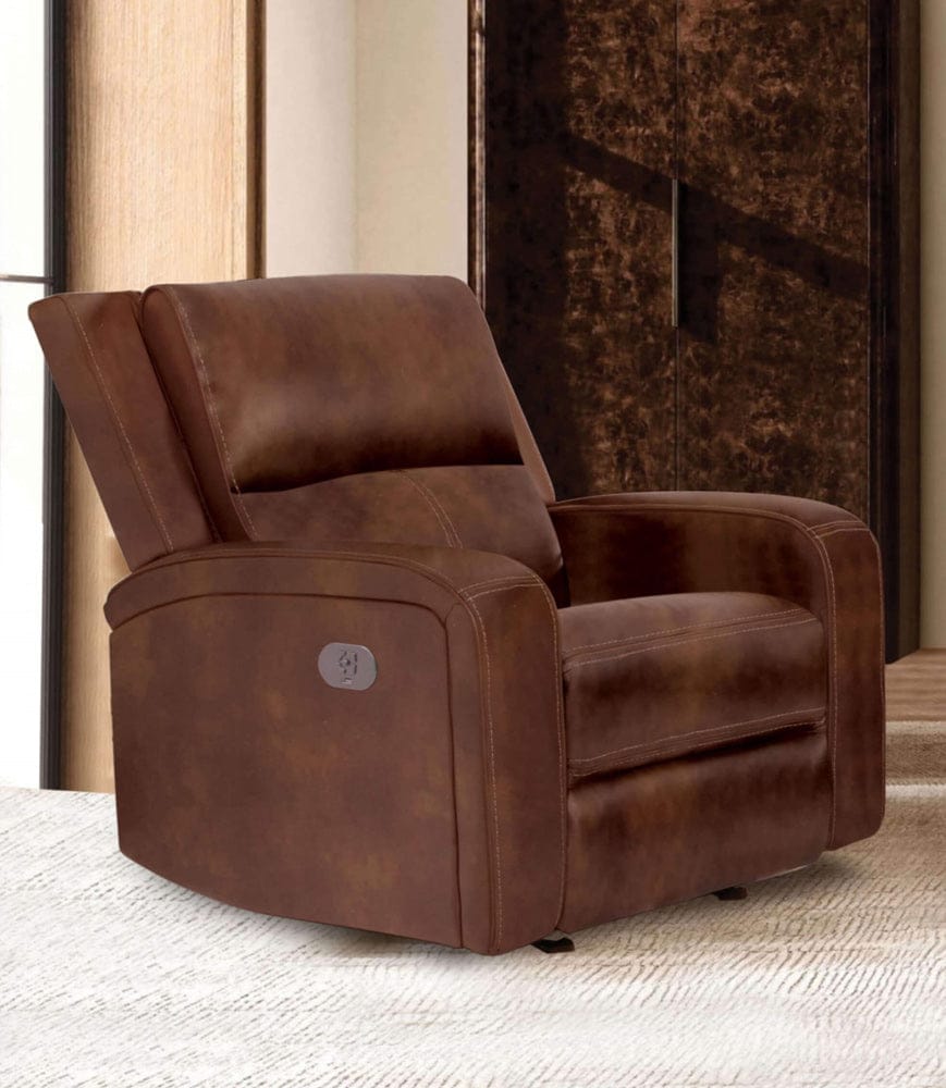Furniture of America - Soterios Power Recliner in Medium Brown - CM9924MB-CH-PM View 1