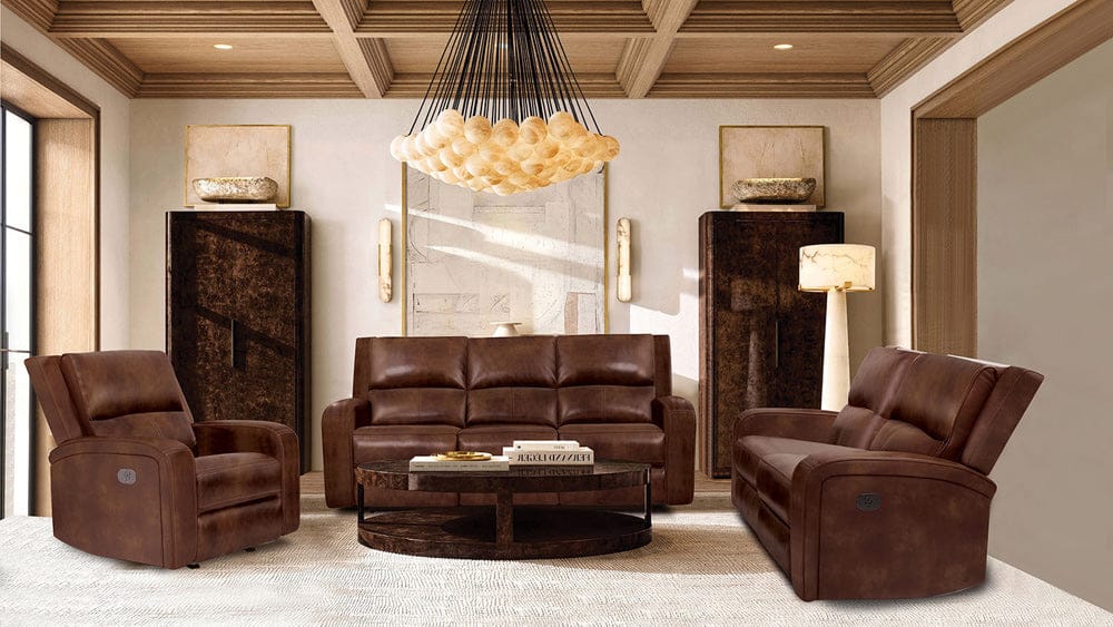Furniture of America - Soterios Power Sofa + Loveseat in Medium Brown - CM9924MB-PM-2PC View 1