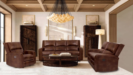 Furniture of America - Soterios Power Sofa + Loveseat in Medium Brown - CM9924MB-PM-2PC View 1