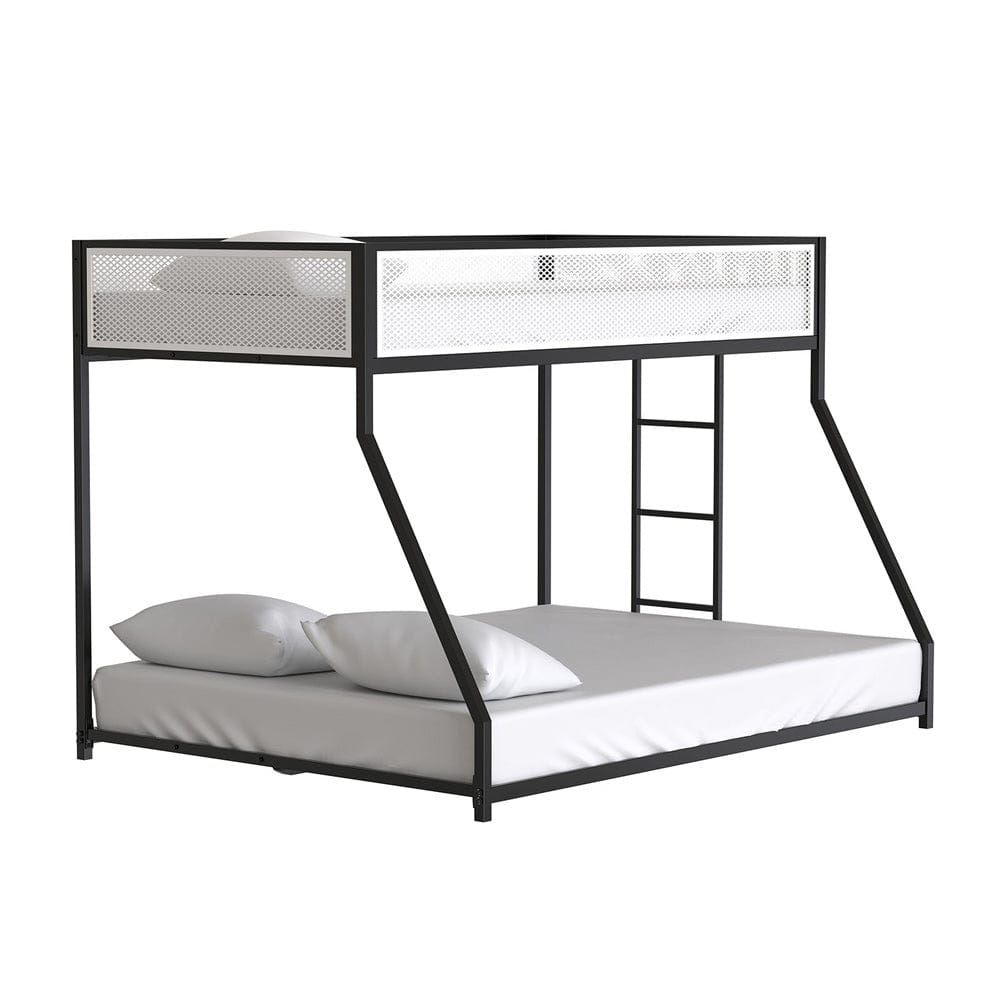 Furniture of America - Southall Twin/Full Metal Bunk Bed in Matte Black/Matte White - FM-BK1201BK-TF View 3