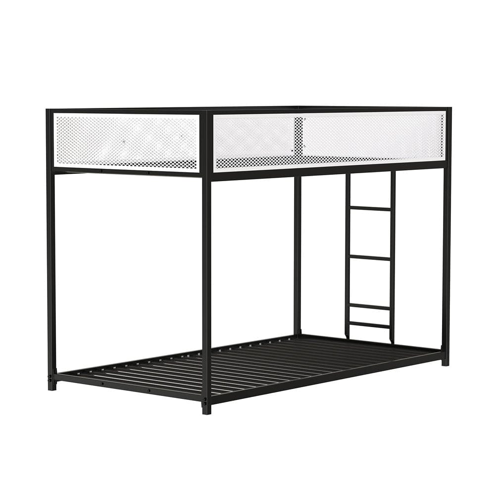 Furniture of America - Southall Twin/Twin Metal Bunk Bed in Matte Black/Matte White - FM-BK1201BK-TT View 2