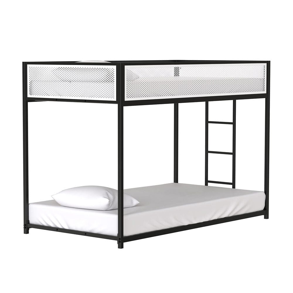 Furniture of America - Southall Twin/Twin Metal Bunk Bed in Matte Black/Matte White - FM-BK1201BK-TT View 3