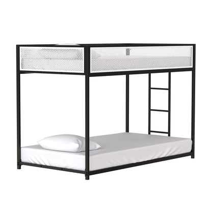 Furniture of America - Southall Twin/Twin Metal Bunk Bed in Matte Black/Matte White - FM-BK1201BK-TT View 3