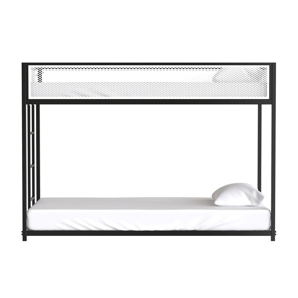 Furniture of America - Southall Twin/Twin Metal Bunk Bed in Matte Black/Matte White - FM-BK1201BK-TT View 5