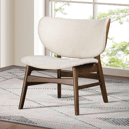 Furniture of America - Spiez Accent Chair in Walnut/Beige - FM-AC202WN View 1