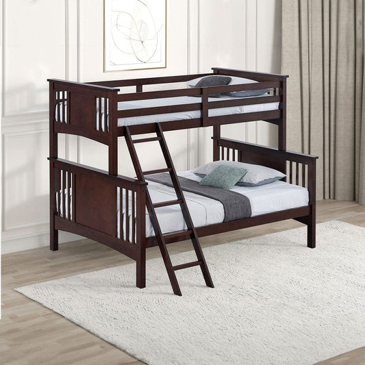 Furniture of America - Spring Creek Twin/Full Bunk Bed in Dark Walnut - FM-BK602F-DW-BED View 1