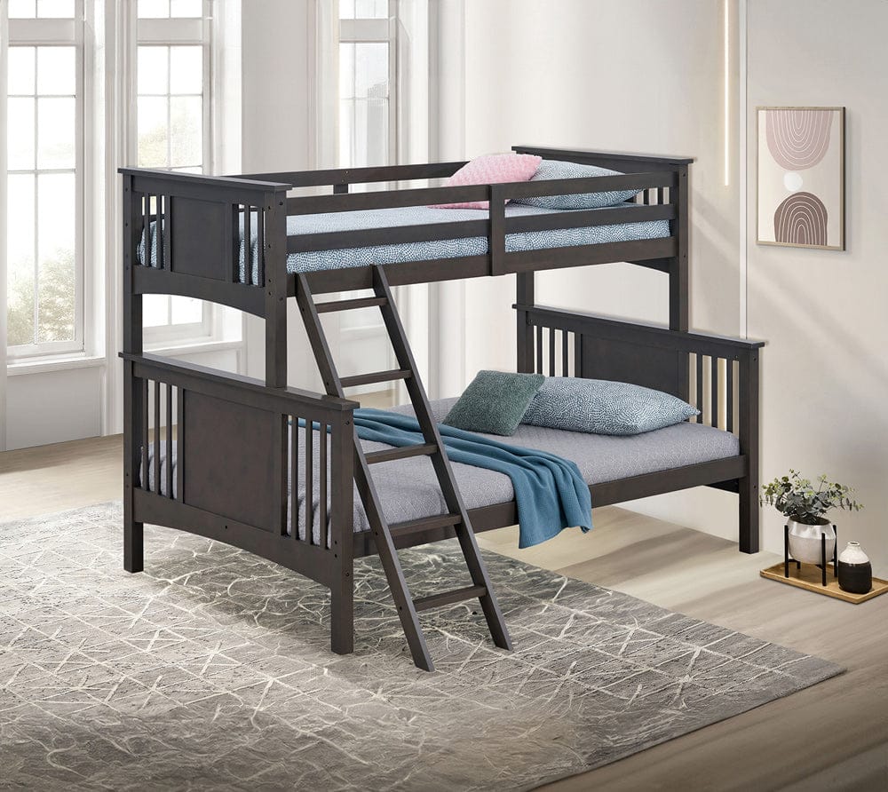 Furniture of America - Spring Creek Twin/Full Bunk Bed in Stain Gray - FM-BK602F-GY-BED View 1