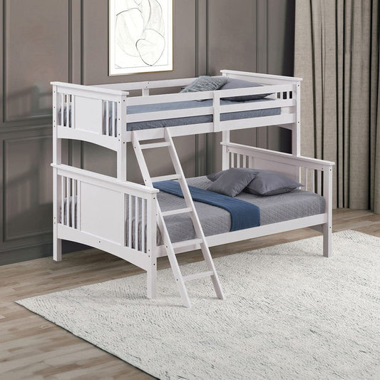 Furniture of America - Spring Creek Twin/Full Bunk Bed in White - FM-BK602F-WH-BED View 1