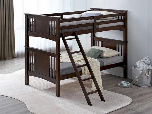 Furniture of America - Spring Creek - Twin/Twin Bunk Bed, Dark Walnut - FM-BK602TT-DW-BED view 1