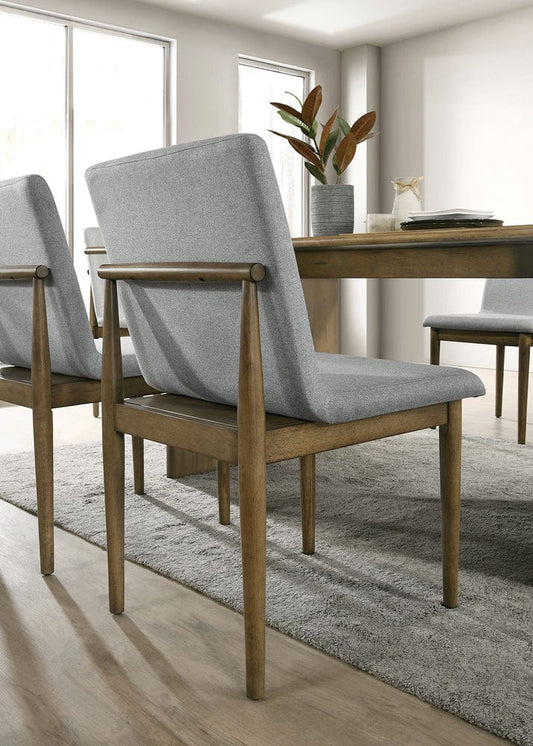 Furniture of America - St Gallen 7 Pc. Dining Table Set in Natural Tone/Light Gray - CM3244NT-T-7PC View 2