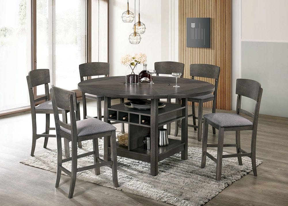 Furniture of America - Stacie 7 PC. Dining Table Set in Gray - CM3733GY-RPT-7PC View 1