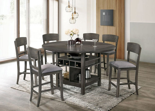 Furniture of America - Stacie 7 PC. Dining Table Set in Gray - CM3733GY-RPT-7PC View 1