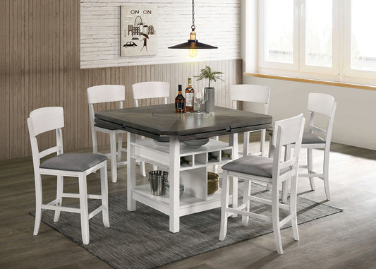 Furniture of America - Stacie 7 PC. Dining Table Set in White/Gray - CM3733WG-RPT-7PC View 1