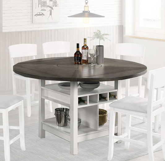 Furniture of America - Stacie Counter Ht. Round Dining Table in White/Gray - CM3733WG-RPT-TABLE View 1