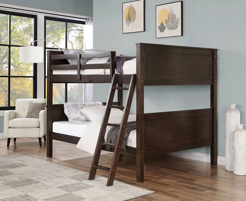 Furniture of America - Stamos Full/Full Bunk Bed in Walnut - CM-BK658WN-FF-BED View 1