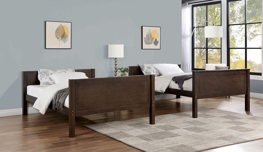 Furniture of America - Stamos Full/Full Bunk Bed in Walnut - CM-BK658WN-FF-BED View 2