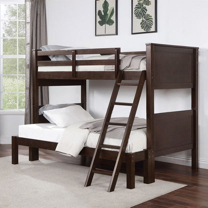 Furniture of America - Stamos Twin/Full Bunk Bed in Walnut - CM-BK658WN-TF-BED View 1
