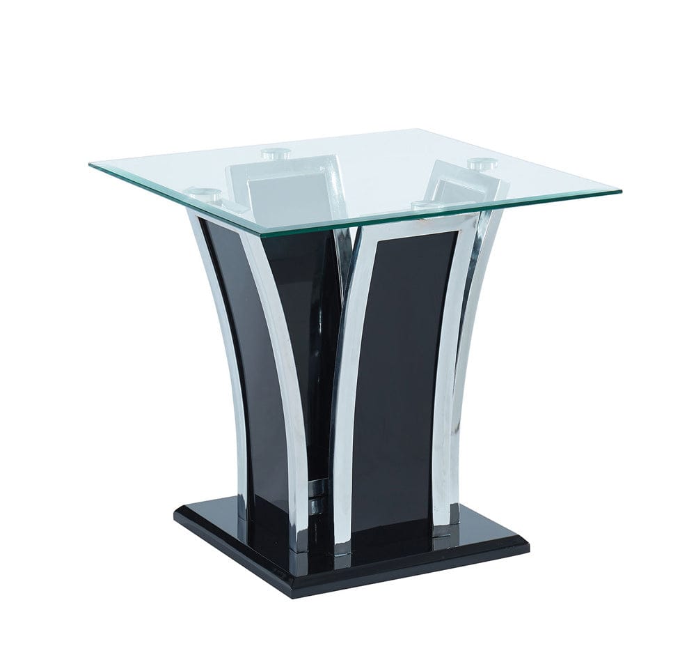 Furniture of America - Staten End Table in Glossy Black/Chrome - CM4372BK-E-PK View 1