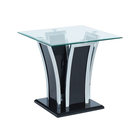 Furniture of America - Staten End Table in Glossy Black/Chrome - CM4372BK-E-PK View 1