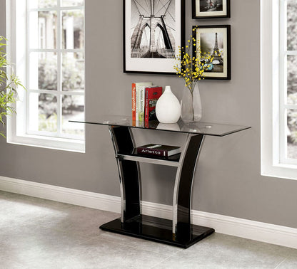 Furniture of America - Staten Sofa Table in Glossy Black/Chrome - CM4372BK-S-PK View 1