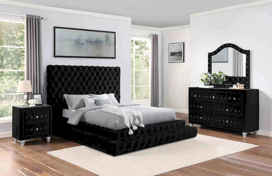 Furniture of America - Stefania - 3 Pc. Queen Bedroom Set - Black - CM7227BK-Q-4PC view 1