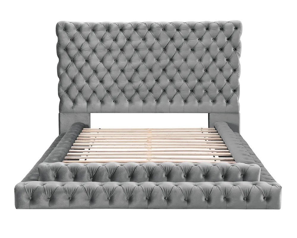 Furniture of America - Stefania - 3 Pc. Queen Bedroom Set - Gray - CM7227GY-Q-4PC view 3