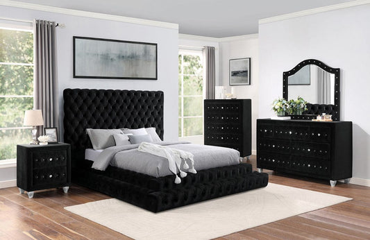 Furniture of America - Stefania 5 Pc. Queen Bedroom Set w/ Chest in Black - CM7227BK-Q-5PC-CHEST View 1