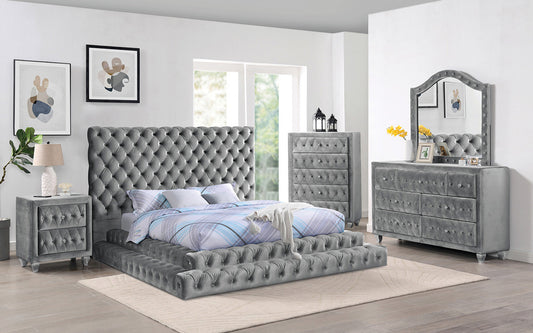 Furniture of America - Stefania 5 Pc. Queen Bedroom Set w/ Chest in Gray - CM7227GY-Q-5PC-CHEST View 1