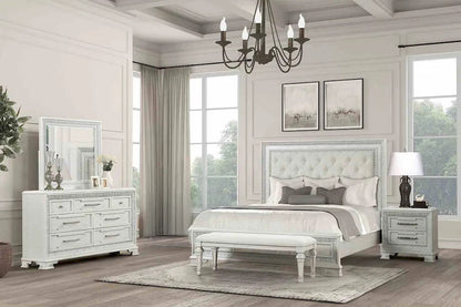 Furniture of America - Stella Mia - 3 Pc. Queen Uph Bedroom Set - FM70000WH-Q-F-4PC view 1