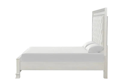 Furniture of America - Stella Mia - 4 Pc. Queen Uph Bedroom Set w/ 2Ns - FM70000WH-Q-F-5PC-2N view 6
