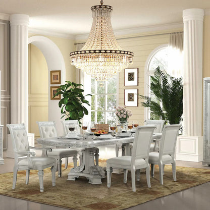 Furniture of America - Stella Mia - 6 Pc. Dining Table Set (2AC+4SC) - FM31000WH-T-7PC view 1