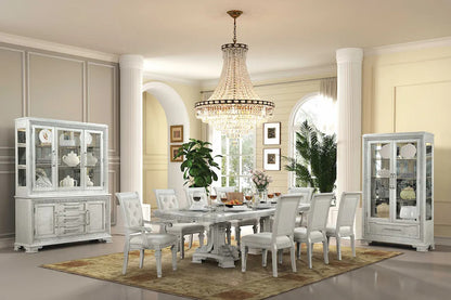 Furniture of America - Stella Mia - 6 Pc. Dining Table Set (2AC+4SC) - FM31000WH-T-7PC view 2