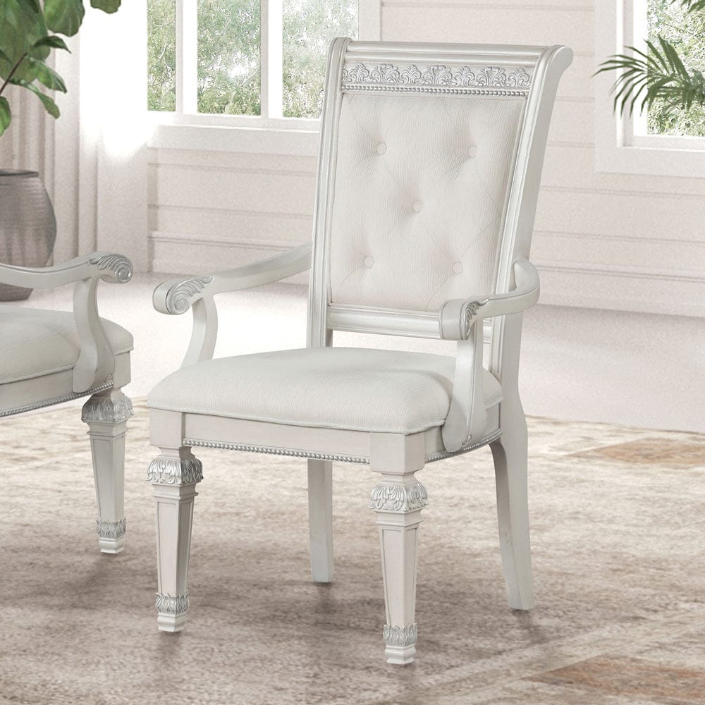 Furniture of America - Stella Mia Arm Chair Set of 2 in Ivory - FM31000WH-AC-2PK View 1