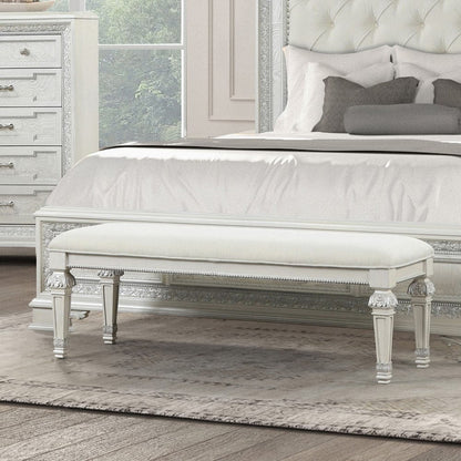 Furniture of America - Stella Mia Bench in Creamy White - FM70000WH-BN View 2