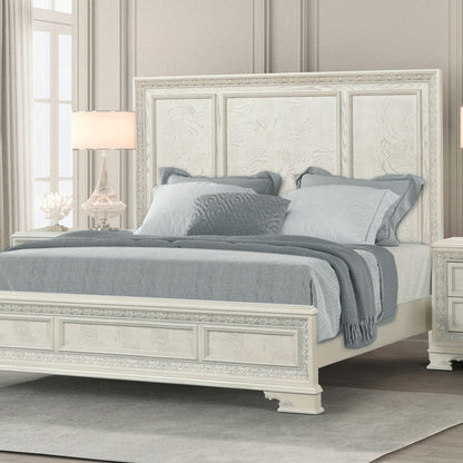 Furniture of America - Stella Mia E.King Panel Bed in Creamy White - FM70000WH-EK-W-BED View 1