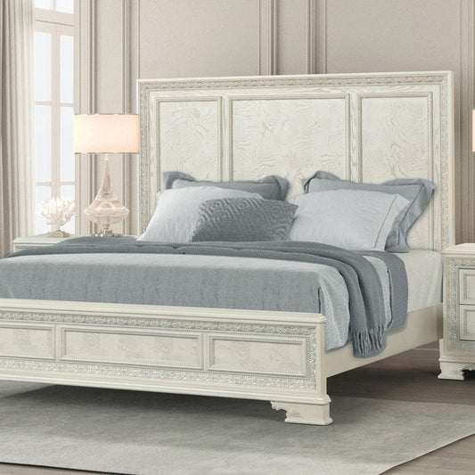 Furniture of America - Stella Mia E.King Panel Bed in Creamy White - FM70000WH-EK-W-BED View 1