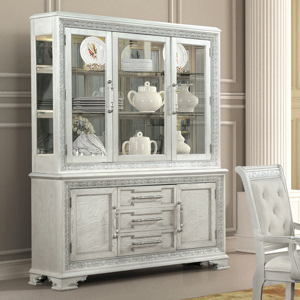 Furniture of America - Stella Mia Hutch Buffet in Ivory - FM31000WH-HB-SET View 1