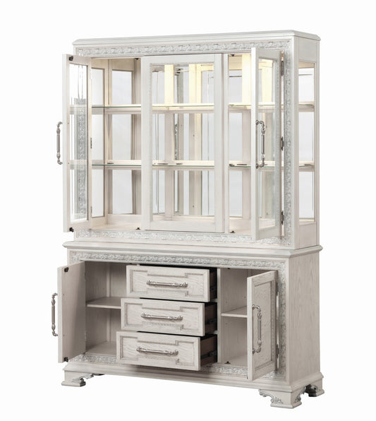 Furniture of America - Stella Mia Hutch Buffet in Ivory - FM31000WH-HB-SET View 2
