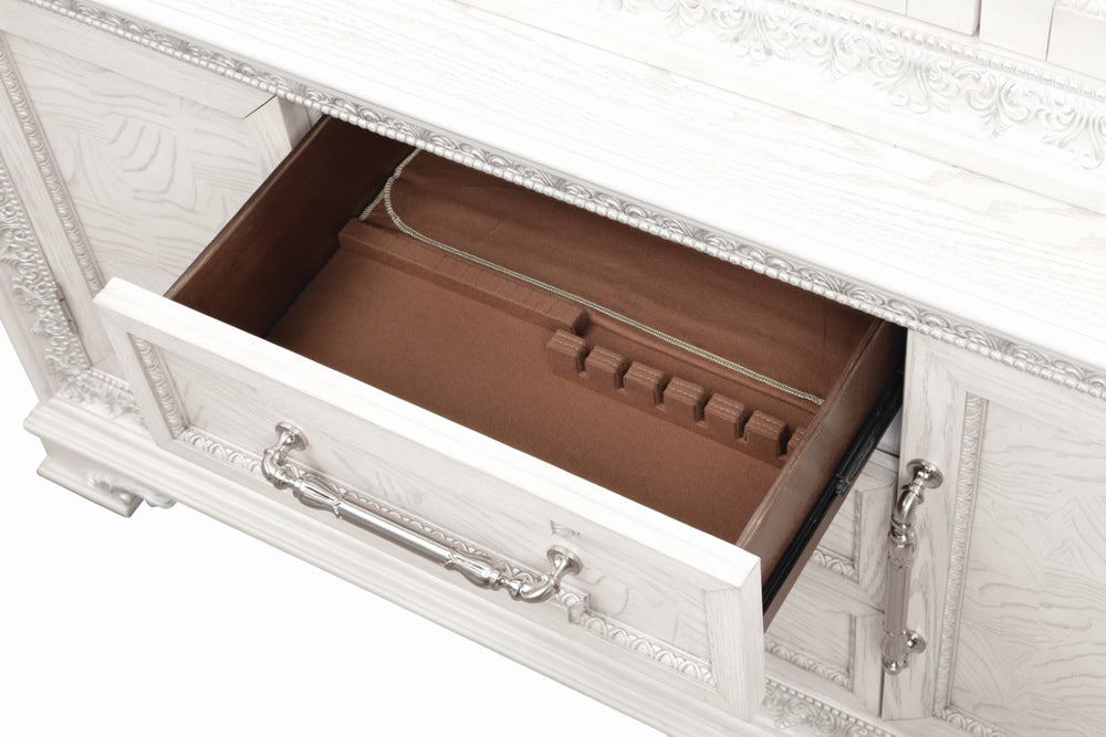 Furniture of America - Stella Mia Hutch Buffet in Ivory - FM31000WH-HB-SET View 3