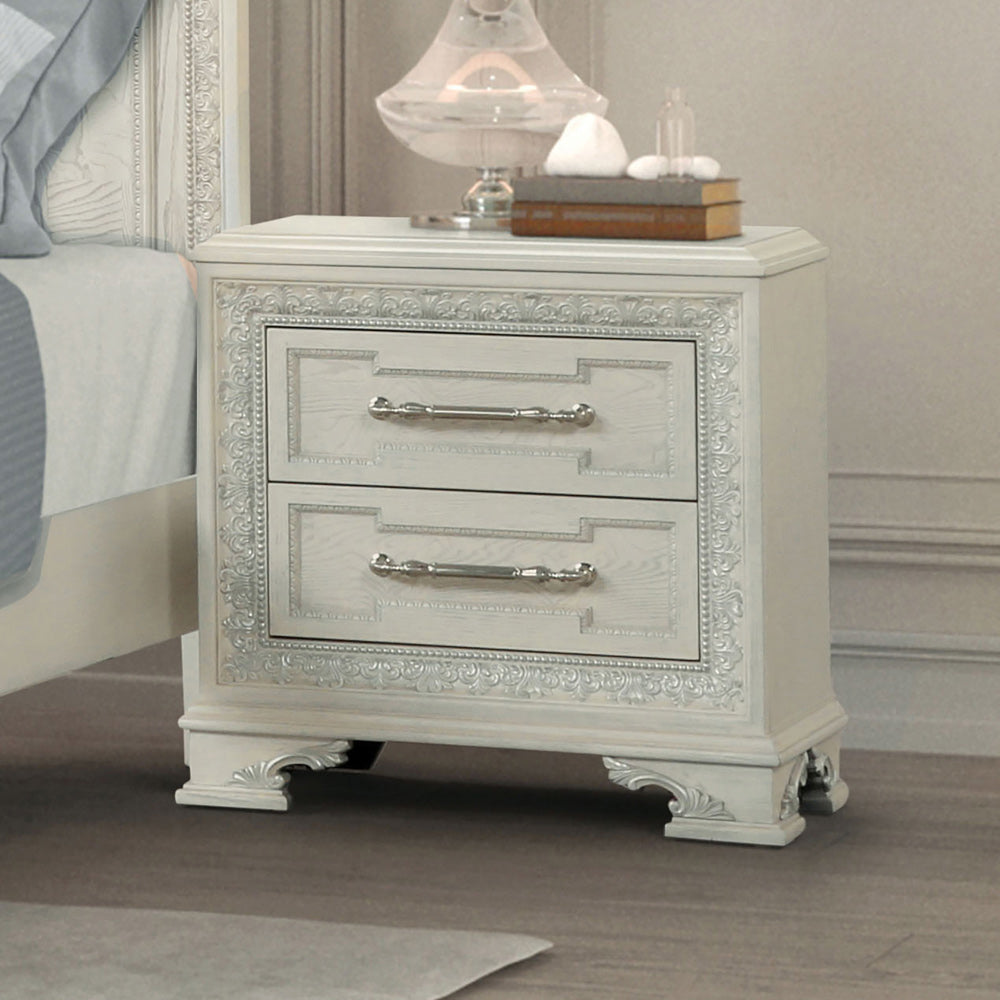 Furniture of America - Stella Mia Nightstand w/ USB in Creamy White - FM70000WH-N View 1